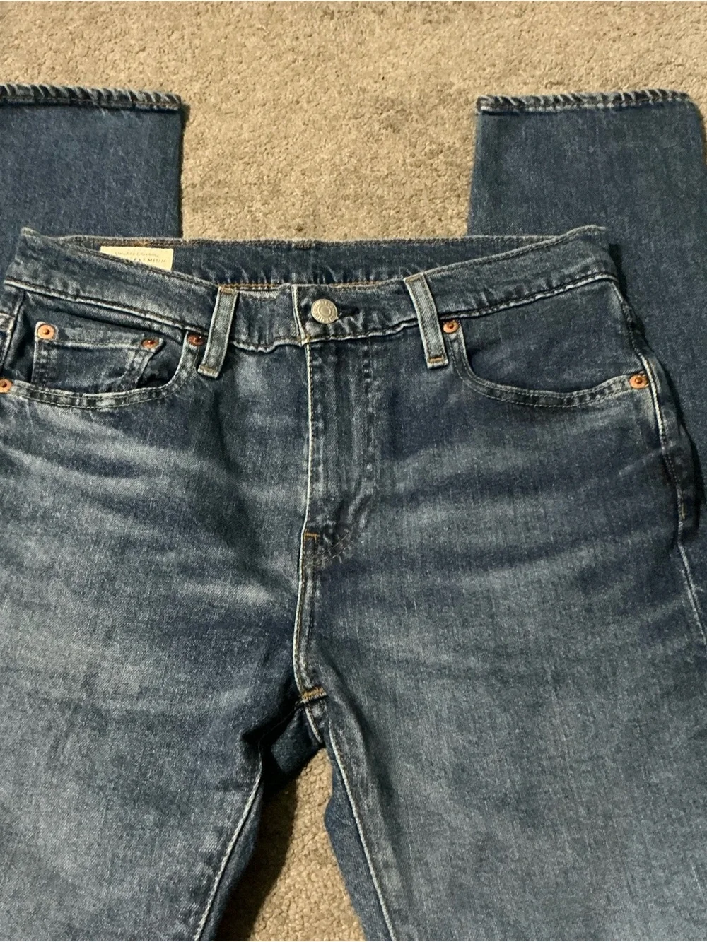 Levi's Men's Straight Leg Jeans in Dark Blue Denim